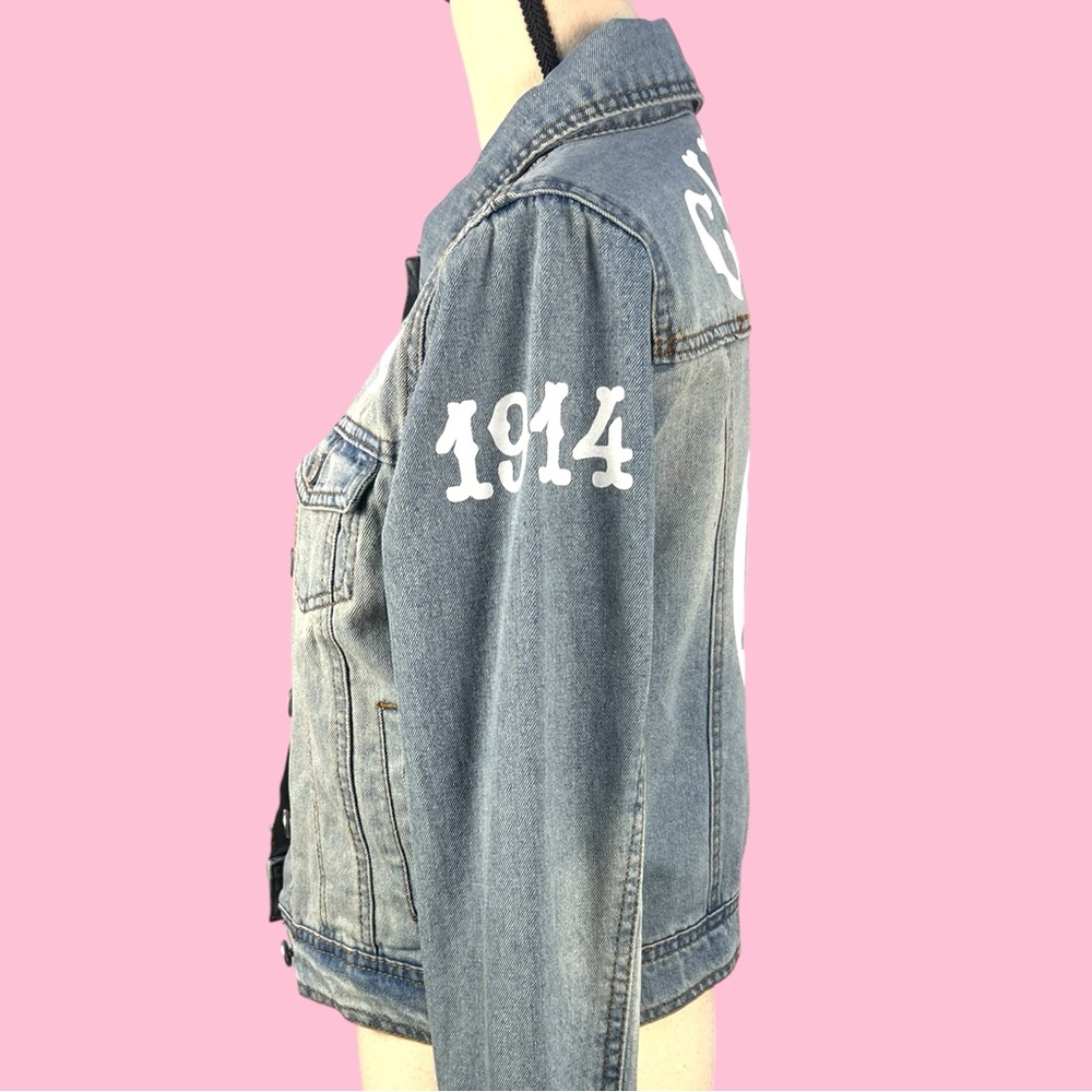 Tiny Turnip Chicago Cubs Walk-Off Distressed Denim Jean Jacket - Picture 3 of 9